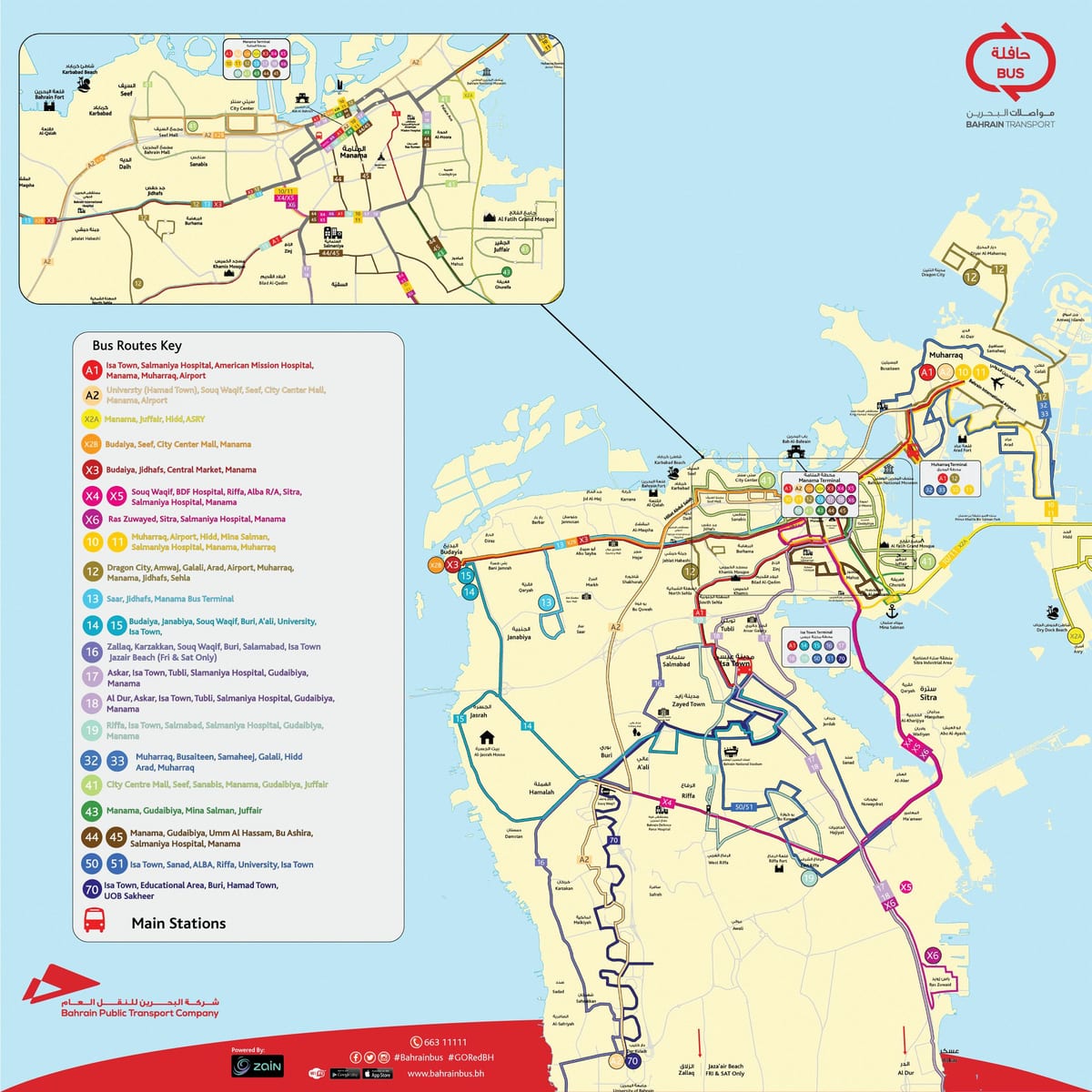 harta Bahrain autobuz