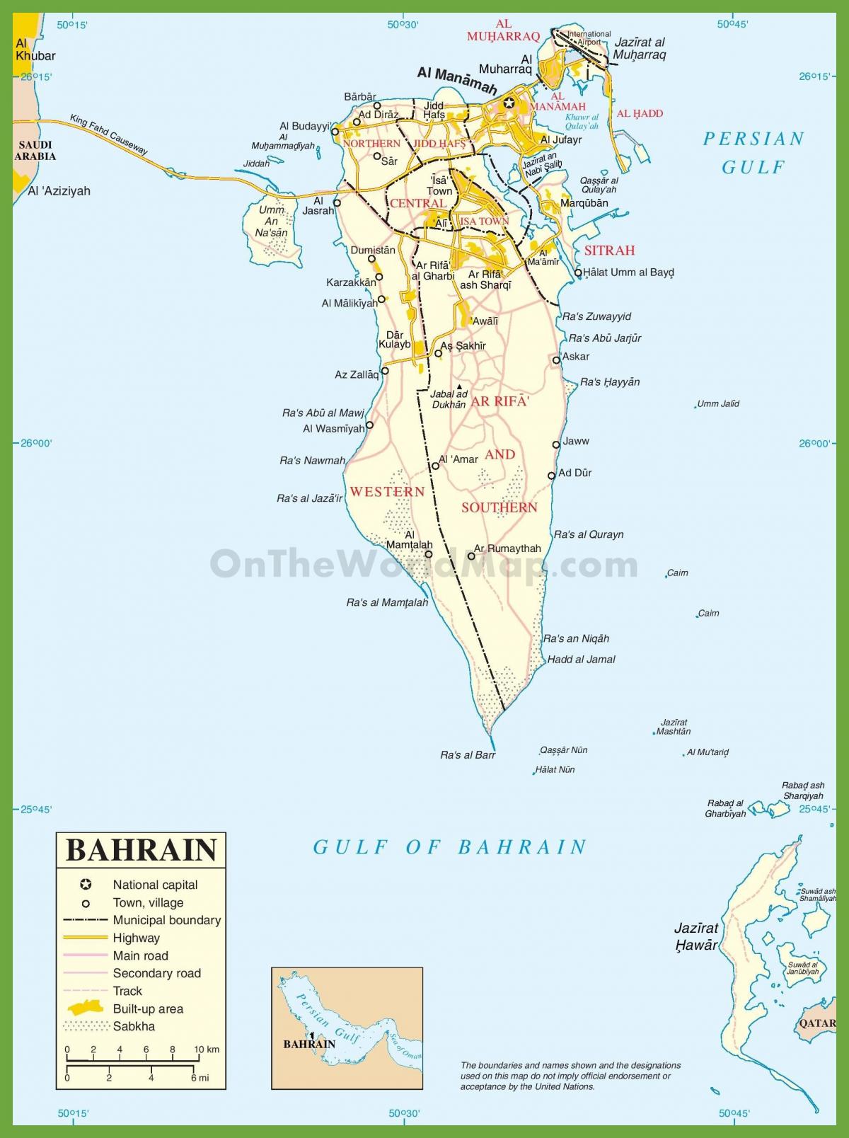 Bahrain orașe hartă