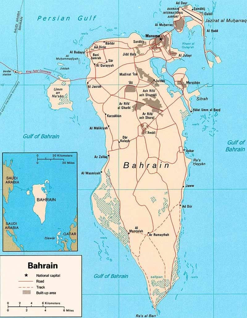 Bahrain drumuri hartă
