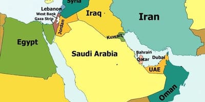 Harta Bahrain și zona înconjurătoare